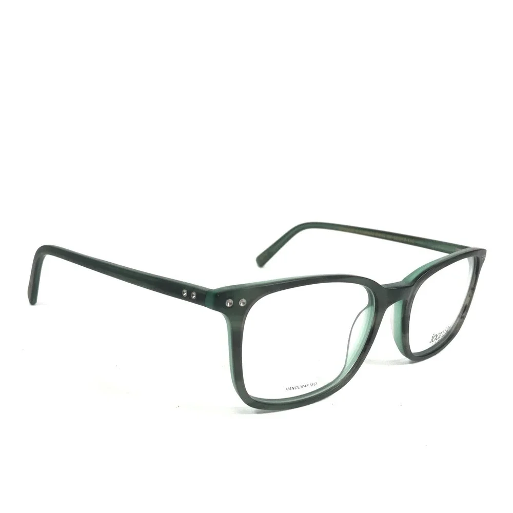 Iconik Eyeglasses Frames Derek C4 Green Tortoise Square Horn Rim 52-19-140